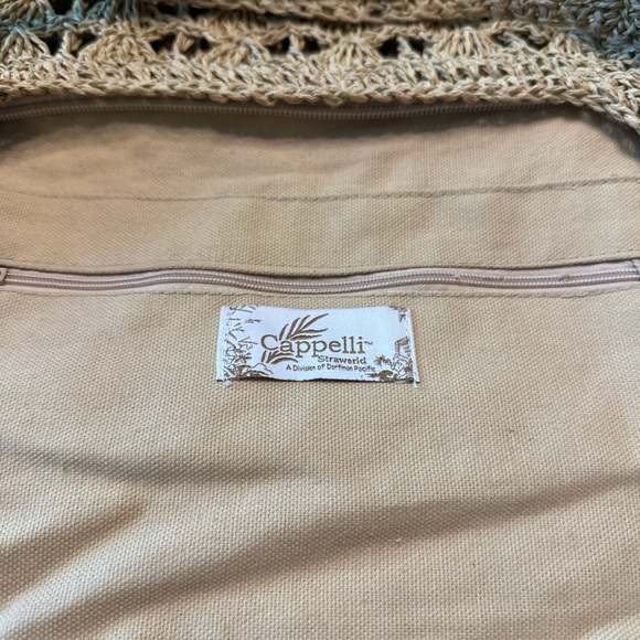 Capelli of New York Tan Crochet Shoulder Bag - Picture 3 of 4